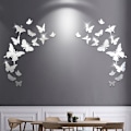 Miniatyrbillede 2 af 5: 25 x Butterfly Kombination 3D Spejl Vægklistermærker Hjem Indretning (Akryl)