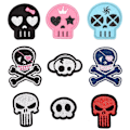 Pikkukuva 1 / 5: Dww-9 Fashion Skull -kirjontamerkit, kirjotut appliikki-tarrat, ompelumerkit ja merkit kangaskorjausmerkit vaatteille