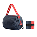 Miniatyrbillede 1 af 5: Indkøbsposer, 68 cm sammenklappelig indkøbspose, marineblå genanvendelig indkøbspose, rivefast nylon, indkøbspose til indkøb, picnic, rejser