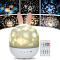 Miniatyrbilde 1 av 4: Stjernehimmel-projektor, roterende stiv projektorlampe, LED-lys med timer