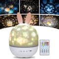 Stjernehimmel-projektor, roterende stiv projektorlampe, LED-lys med timer