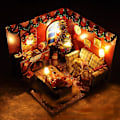 Miniatyrbild 5 av 5: Diy miniatyrdockhus julskydd med ljus