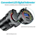 Miniatyrbillede 5 af 5: Biloplader Oplader Bil Qc3.0 Usb Type C Hurtigoplader Voltmeter Led-afbryder