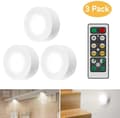 LED-belysning för skåp med fjärrkontroll, 3-pack skåpsbelysning - Vit