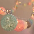 Miniatyrbild 1 av 2: 20 LED-bomullsbollar Globe String Fairy Lights Sovrum Bröllop Jul Fest Dekor