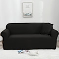 Miniatyrbillede 2 af 5: Elastisk Sofaovertræk, Komfortabelt Stretchstof (Sort, 140-180cm)