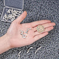 Miniatyrbild 3 av 5: 20 Set Brass Hummerklämmor Vikbara Sladdändar Avslutare Krympändar För Smyckestillverkning, Silver