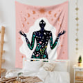 Pikkukuva 2 / 4: Wekity Boho -seinävaate, esteettinen taide, kodin taustakangas, sisustuselementti, lahjaksi seinävaate, olohuoneen ja makuuhuoneen sisustus (95x73cm, 3)