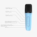 Pikkukuva 4 / 5: Bluetooth-kaiuttimet Langaton mikrofoni Kotiäänentoistoon Karaoke-kone, Bluetooth 5.3 Ladattava PA-järjestelmä Lavakaiutin, Kannettava mikrofoni Kaiutin
