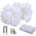 Miniatyrbillede 1 af 7: 6m 40LED rosen lyskæde, vandtæt indendørs udendørs julebryllupsfest havedekoration, flash batteri