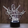 Miniatyrbillede 2 af 3: Deadpool 3d LED natlampe til børneværelset