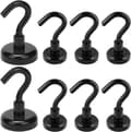 Magnetiska krokar, magnetkrokar, magneter med krokar, 8 st magnetiska krokar present