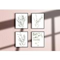 Miniatyrbillede 3 af 4: Sæt med 4 blomsterkøkkenblade vægkunst Boho blade eukalyptusplanter vægtryk (UNFRAME) (8x10)