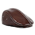 Miniatyrbilde 1 av 4: Kufisk skinnhatt - justerbar ekte skinn Ivy Cap Newsboy Hat (L, BRUN)