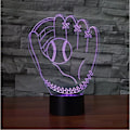 Miniatyrbillede 1 af 4: 3D LED Baseball Handske Lys Illusion Sensor Natlys med Smart Touch og USB-kabel 7 Farve Variable LED Duftlys til Soveværelse Dekoration