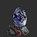 Miniatyrbilde 3 av 5: Vulkan Drageegg Med Lysende Base, Dekorasjon Til Skrivebordet