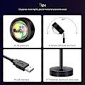 Miniatyrbilde 3 av 4: Suntech, solnedgangsprojeksjonslampe, USB-regnbue solnedgang lampe fargeskiftende app-kontroll, 180 graders rotasjon solnedgangsprojeksjonslampe