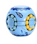 2-i-1 Roterande Fidget Spinner Magic Bean Infinity Cube Stressboll för Vuxna Barn Unisex-barn Pedagogisk Pusselkub Leksaker (blå)