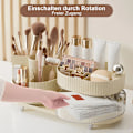 Miniatyrbillede 2 af 6: 360° roterende opbevaringsboks, kosmetikopbevaringsboks, velegnet til toiletbord, soveværelse, badeværelse, 35 x 14,7 x 17,5 cm, brun