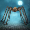 125 cm utendørs Halloween-dekorasjon, hårete edderkopp, skummel gigantisk edderkopp, stort tilbehør, brun