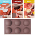 Miniatyrbillede 3 af 5: 4 stk. 6 lige kuppel silikone chokolade farveform | chokoladeform