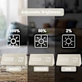 Miniatyrbild 3 av 5: Digital väckarklocka med elektronisk LED-trätidvisning 3 larminställningar Temperaturdetektering (Brun)
