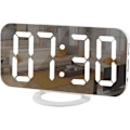 Miniatyrbillede 1 af 5: Digitalt vækkeur, spejflade LED elektroniske ure, med USB-oplader, snooze-model