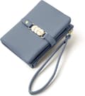 Blå Plånböcker För Kvinnor Liten Rfid Vikplånbok Armband Damplånböcker För Myntplånbok Med Armband