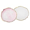 Miniatyrbild 1 av 5: Hartspalett för nagelkonst i resin, blandad färgpalett för nagelkonstmålning med guldkant, nagelgeléfärg, sminkdisplaybräda (lila) (rosa + vit) Rosa + vit -