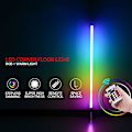 Miniatyrbillede 2 af 5: Rgb Smart Ambiance Gulvlampe 103cm Smart App Fjernbetjening Stue Soveværelse Hjørnelampe Natlampe