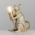 Miniatyrbillede 1 af 5: Moderne metallisk guldmalet rotte design bordlampe dyremuslampe bordlampe til stue spisestue soveværelse Shine Electronics