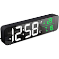 Miniatyrbild 1 av 5: Digital väckarklocka, morgonväckarklocka, väggklocka LED digital spegel med datum temperatur