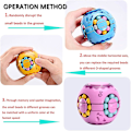 Miniatyrbild 4 av 5: 2-i-1 Roterande Fidget Spinner Magic Bean Infinity Cube Stressboll för Vuxna Barn Unisex-barn Pedagogisk Pusselkub Leksaker (blå)