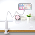 Miniatyrbilde 3 av 5: Universal Lazy Mobiltelefon Gooseneck Stativholder Fleksibel Seng Bordbordsklemme（Hvit）