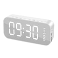 Miniatyrbild 2 av 2: Rektangulär subwoofer spegel trådlös Bluetooth väckarklocka högtalare rea (vit)