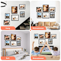 Miniatyrbilde 5 av 7: Bilde Rammer A4 Svart Sett med 6, Robuste Trekompositt Bilde Rammer med Akrylglass for Bilder 15x20 cm med Matte - Horisontal eller Vertikal