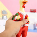 Miniatyrbillede 4 af 5: Skrigende gummi kylling legetøj, julemand kæledyr tyggelegetøj, nyhed spøg legetøj til hund børn, 1 pakke