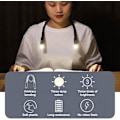 Pikkukuva 3 / 5: Led-kaulavalaisin, kädet vapaana kirjanvalot lukemiseen yöllä, USB-ladattava (musta) Hy
