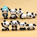 Miniatyrbild 2 av 5: Panda-docka Mini Pandaleksak Panda-tårta Dekoration Söta Panda-födelsedagsfestdekorationer (8 stycken/1 set) - -