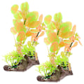 Miniatyrbillede 2 af 2: 2 stk. Akvarie Fisk Tank Plastplanter Levende Undervandsplanter Dekorationer Kunstige Vandplanter（15.00X15.00X8.00CM，Som Vist）