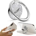 2-pack mobiltelefon ringhållare finger kickstand, Bling Pop telefonring grepp & stativ, kompatibel med iPhone och de flesta Android-telefoner (silver)