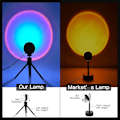 Miniatyrbillede 5 af 5: Projektion Solnedgangslampe. Solnedgangslys Rød. Romantisk Visuel Stemningsprojektorlampe. 180 Graders Drej Usb Led Lampe- Regnbue