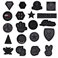 Miniatyrbillede 1 af 5: Dww-20 stk. broderi stryge-på patch, sort badge broderi patch applikationer patches sy stryge-på transfers dekaler til T