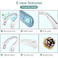 Miniatyrbillede 2 af 5: Bærbar nakkeventilator, håndfri bærbar ventilator, USB-ventilator mini USB-nakkebåndsventilator genopladelig