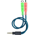 Miniatyrbild 1 av 5: Dubbel Jack Mikrofon Headset Dator Adapter 3.5mm Hane till Dubbel Hona Ljud Splitter Splitter Kabel för Ps4 eller Xbox Controller, PC, Smartphone, T