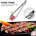 Miniatyrbillede 1 af 5: Lange rustfrie ståltænger køkkenbrød madlavning servering BBQ steak clip（9 in）