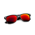 Miniatyrbillede 2 af 2: Retro Wayfarer Solbriller Sort Rød Spejl Linse Sort