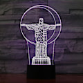 Miniatyrbilde 1 av 2: 2024, Brasil Frelser Kristus Statue 3d Led Nattlys Soverom Bordlampe Fargeskiftende