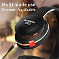 Miniatyrbild 5 av 5: Huvudmonterade hopfällbara TWS-hörlurar med metallstödarm trådlöst Bluetooth 5.0 headset FM/TF-kortAux-in-funktion inbyggd mikrofon