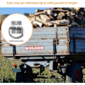 Miniatyrbillede 3 af 5: Pakke med 4 D-ring surringsøjer til trailer, lastbil, båd, montering, kraftig, 800 kg, gave